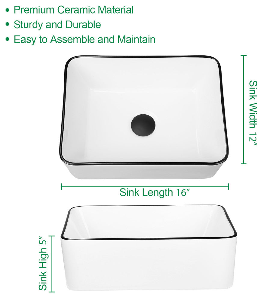 16" Bathroom Sink With Faucet