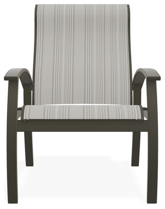 Belle Isle Sling Adjustable Outdoor Dining Chair, Harbor/Storm