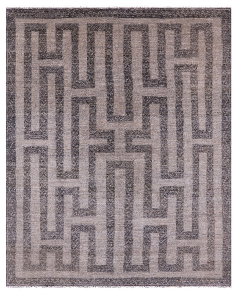 8' 2" X 9' 10" Southwest Navajo Hand Knotted Wool Rug Q4851