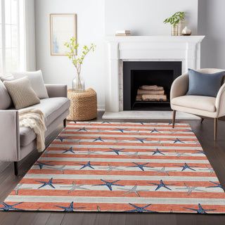 Addison Premium Washable Mayfield AMF191 Orange 3' x 5' Rug