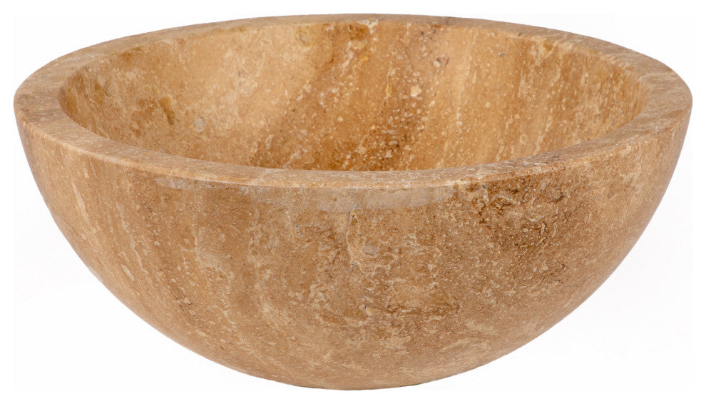 Eden Bath EB_S003BT-H Small Vessel Sink Bowl - Honed Beige Travertine