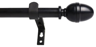 Adjustable Acorn Drapery 5/8" Rod, 84"-120", Black