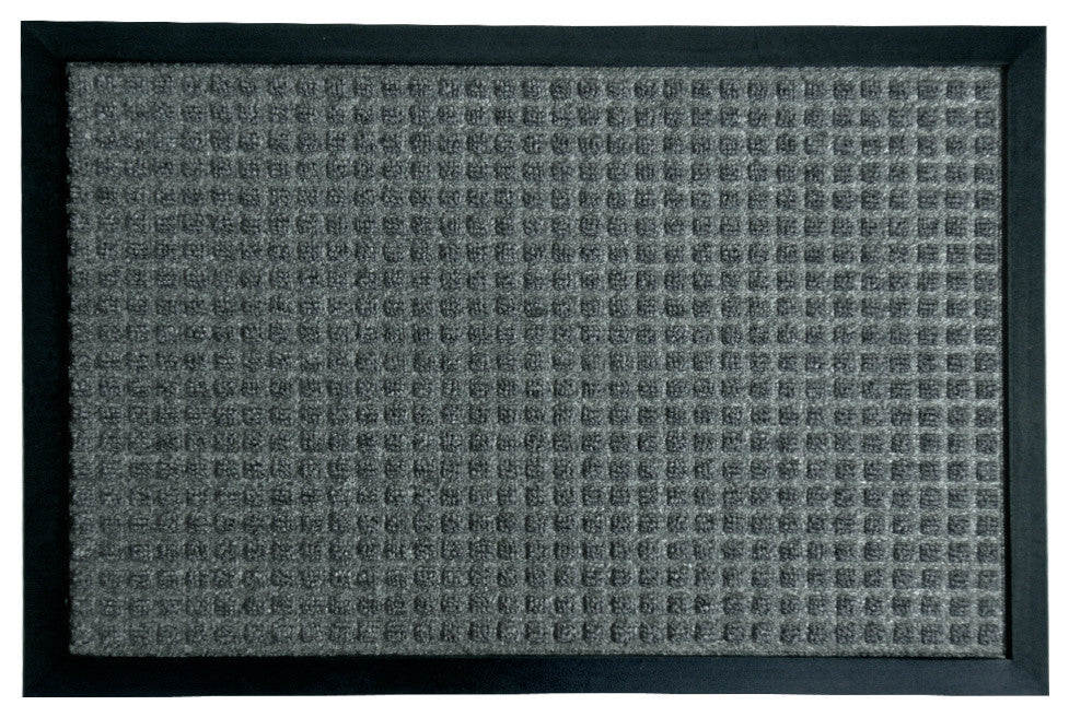 Rubber-Cal "Nottingham" Rubber Backed Carpet Mat - 3 x 5 feet - Charcoal