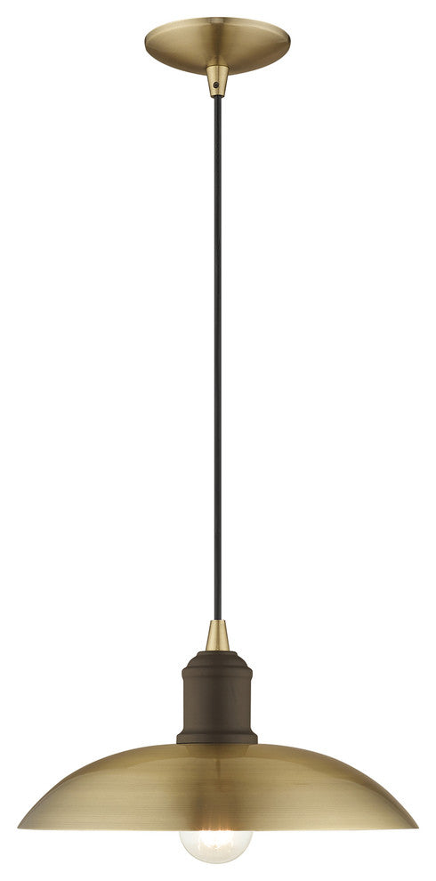 Livex Lighting Antique Brass 1-Light Mini Pendant