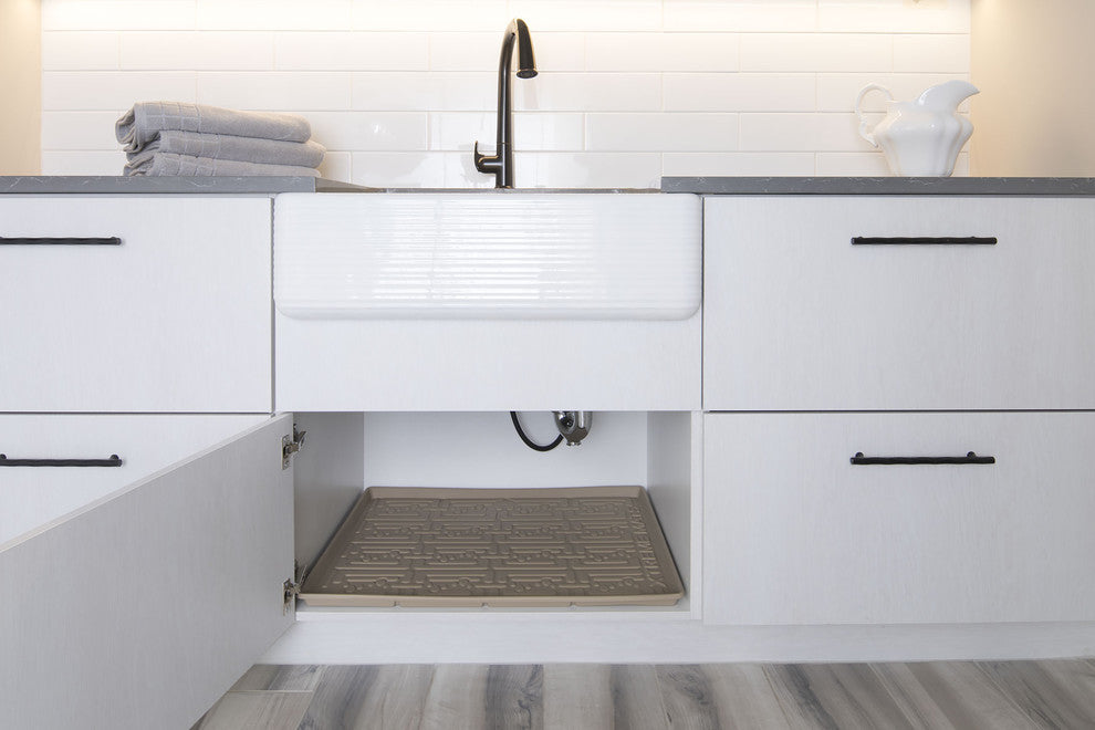 Xtreme Mats Under Sink Bathroom Cabinet Mat, Beige, 31 1/4" X 19 1/4"