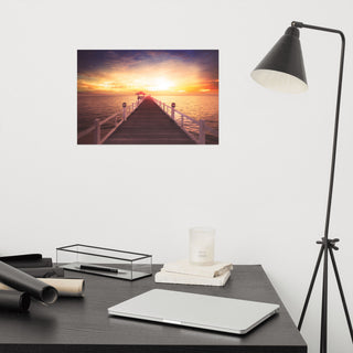 Surreal Wooden Pier at Sunset Landscape Photo Loose Wall Art Prints, 12" X 18"