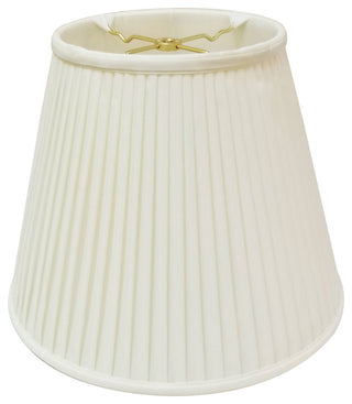 Deep Empire Side Pleat Basic Lampshade, Eggshell, 9"x18"x14"