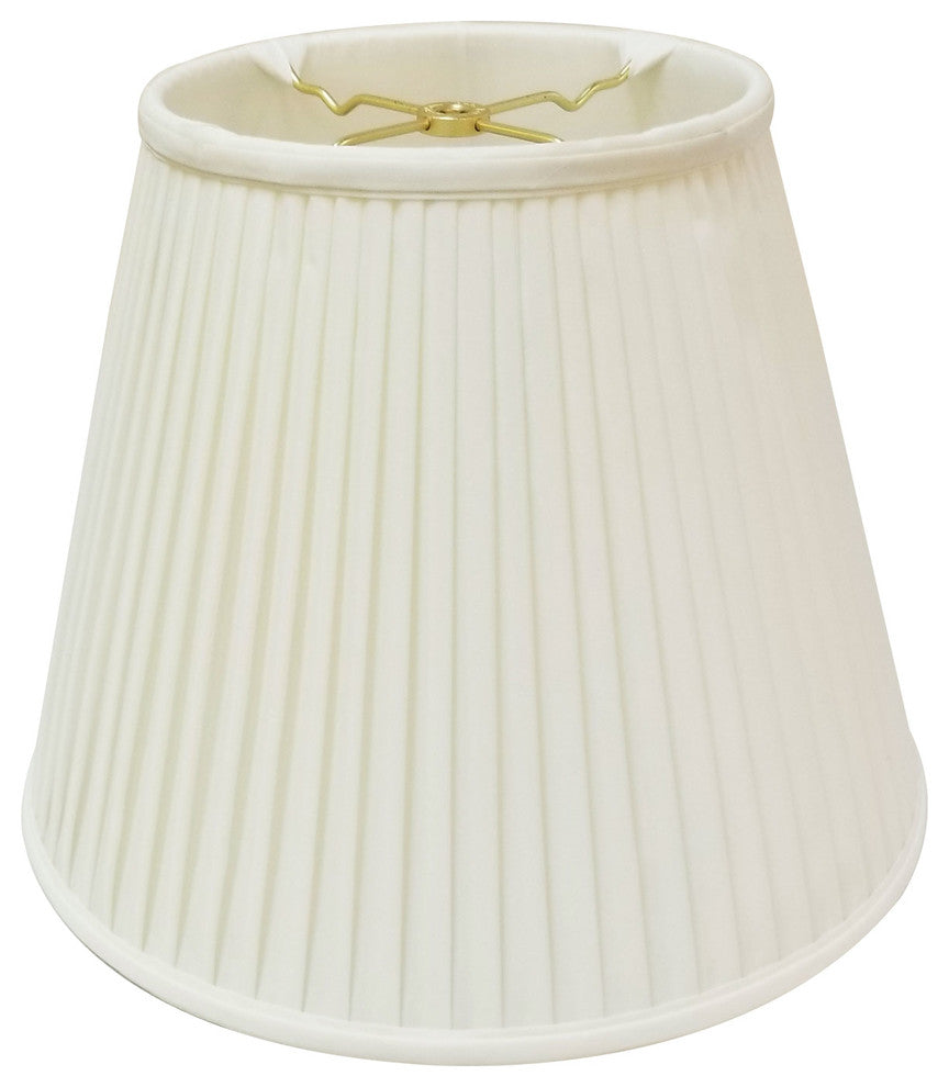 Deep Empire Side Pleat Basic Lampshade, Eggshell, 9"x18"x14"