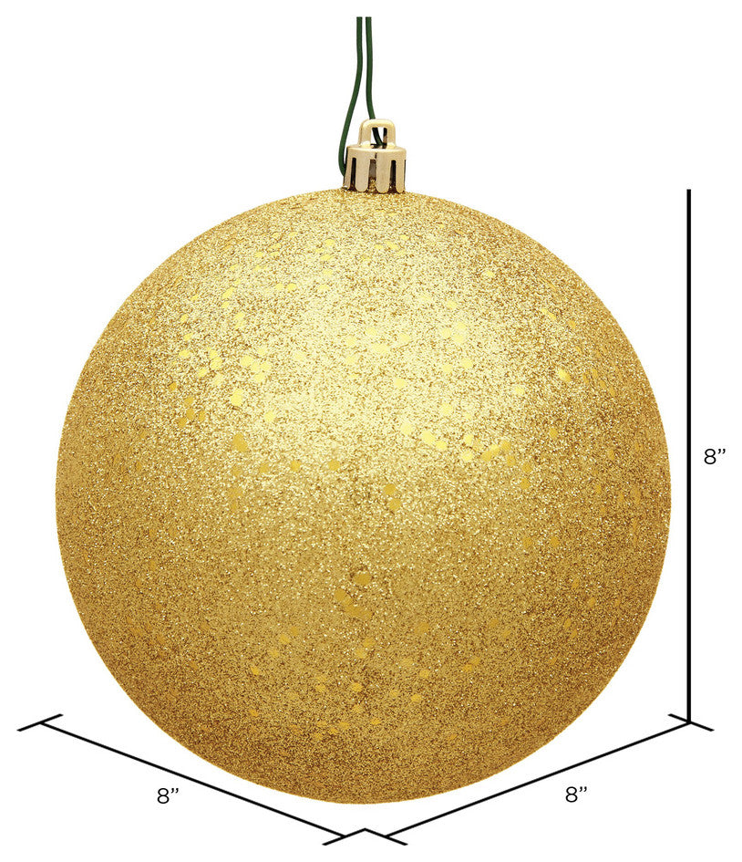 Vickerman N592037Dq 8" Honey Gold Sequin Ball Ornament