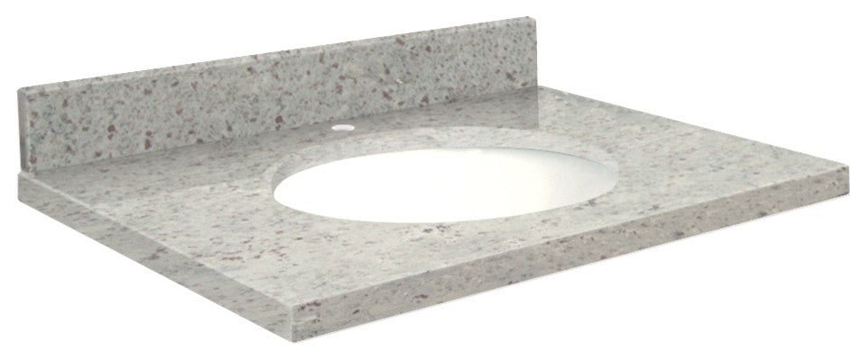 Granite 49"x19" Vanity Top, Single Faucet Hole, Giallo Parfait, White Bowl