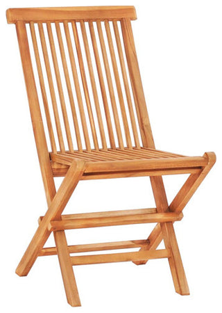 vidaXL Patio Bistro Set 3 Piece Patio Folding Table and Chairs Solid Teak Wood