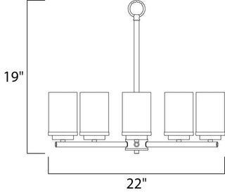 Maxim 10205FT Corona 5 Light 22"W Pillar Candle Chandelier - Black