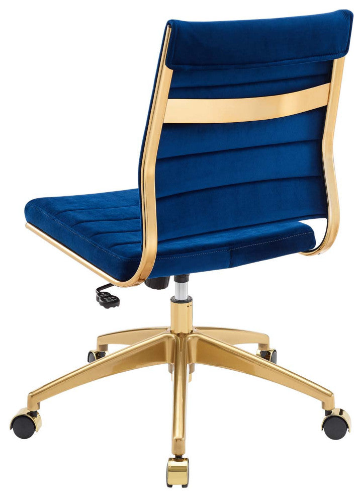 Computer Work Desk Chair, Velvet, Blue Navy, Modern, Home Business Office