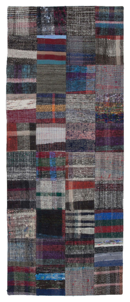Rug N Carpet - Handmade Oriental 3' 3'' x 8' 2'' Tribal Patchwork Kilim Rug