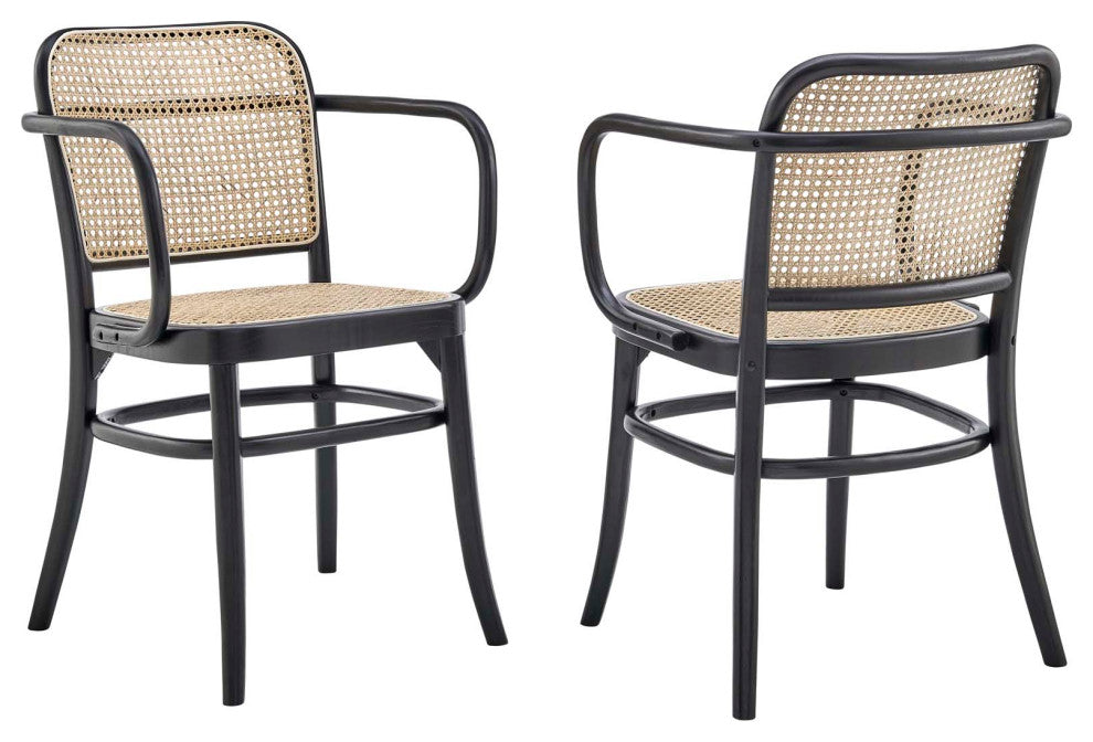 Winona Wood Dining Chair Set of 2, Black