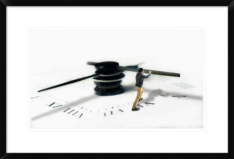"Time Is Pressing? No Problem !" Framed Print by Matteo Lannutti, 30"x20"
