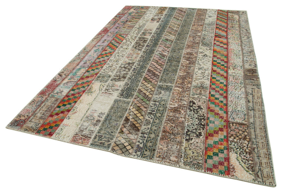 Rug N Carpet - Handmade Anatolian 6' 7" x 10' 0" Antique Patchwork Area Rug