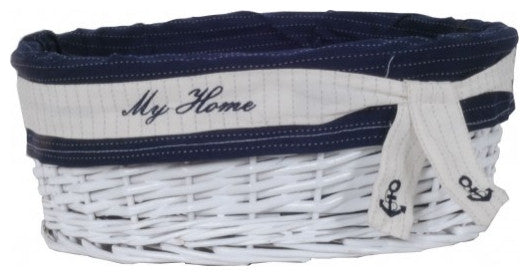 14.5" X 20" X 23" Whiteblueovalwillow Basket Set Of 5