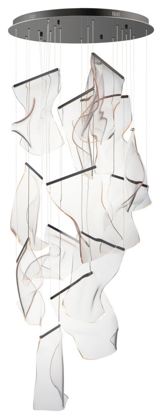 ET2 E24877-133 Rinkle 28"W LED Multi Light Abstract Pendant - Brushed Gunmetal