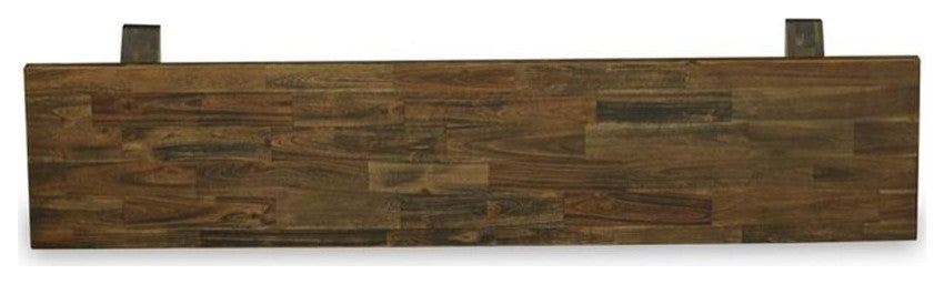 East West Furniture V-Style 15x72" Wood Dining Bench in Jacobean Brown