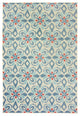 7' X 10' Ivory Blue Global Geo Tile Indoor Outdoor Area Rug
