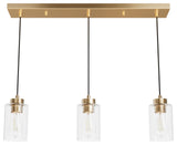 Hartland Alturas Gold With Seeded Glass 3 Light Cluster Ceiling