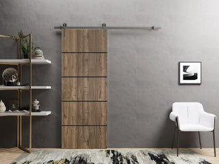 Sturdy Barn Door 42 x 96 | Planum 0015 Walnut with  | 8FT