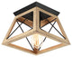 Farmhouse Rustic 1-Light Geometric Flush Mount, Brown