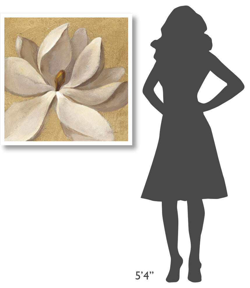 "Sunset Flower I on Gold" Digital Paper Print by Silvia Vassileva, 32"x32"