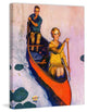 "Couple Paddling Canoe" Painting Print on Canvas by McClelland Barclay