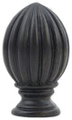 Urbanest Fluted Lamp Finial, Black With Gold Accents, 2"