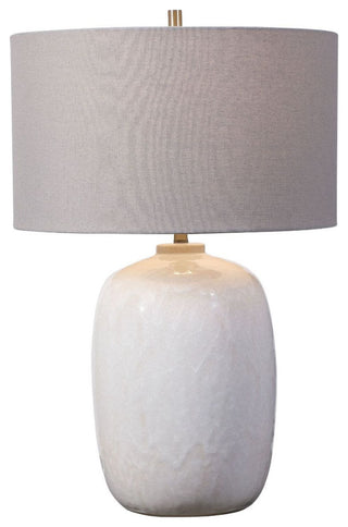 Uttermost Winterscape White Glaze Table Lamp