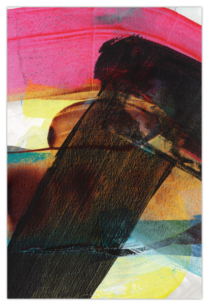 "Carnival Crossing Abstract I" Frameless Reverse Printed Tempered Glass Wall Art