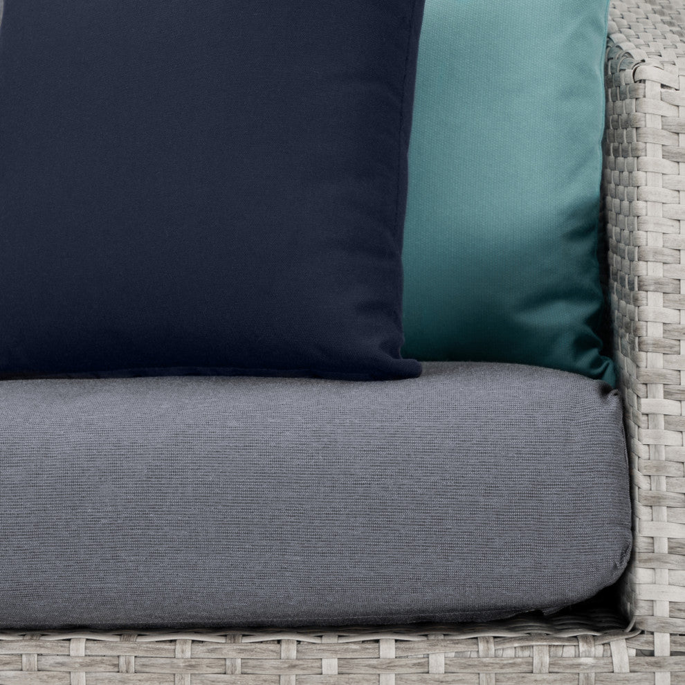 Cannes 8 Piece Sunbrella Outdoor Patio Sofa and Club Chair Set, Gray