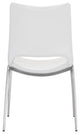 Dining Chair, Set of 2, Faux Vinyl Leather, Steel, White, Silver, Cafe Bistro