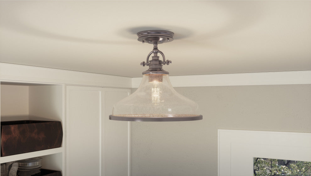 Quoizel GRTS1714 Grant 14"W Semi-Flush Ceiling Fixture - Palladian Bronze