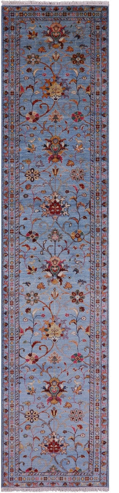 2' 8" X 12' 4" Runner Handmade Persian Tabriz Wool Rug Q11240