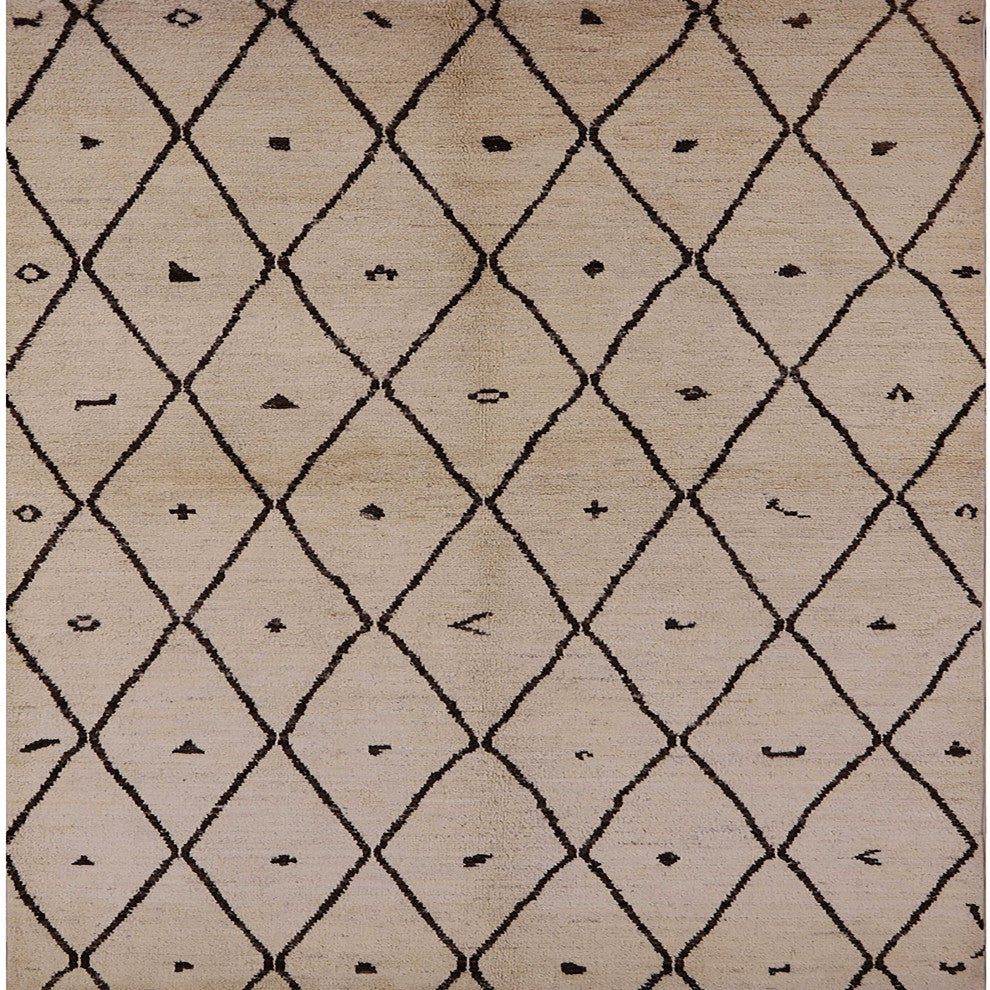 Ahgly Company Indoor Square Mid-Century Modern Area Rugs, 7' Square