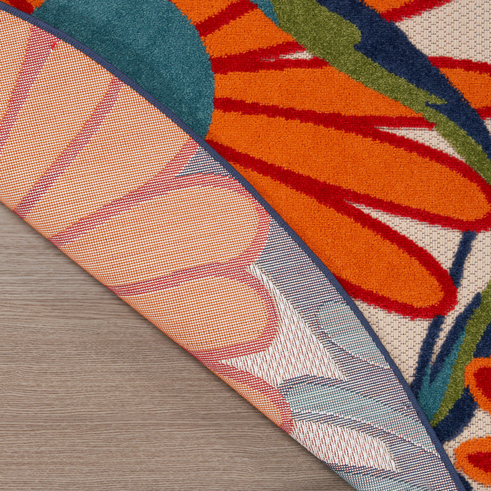 Nourison Aloha 7'10" Round Multicolor Contemporary Area Rug