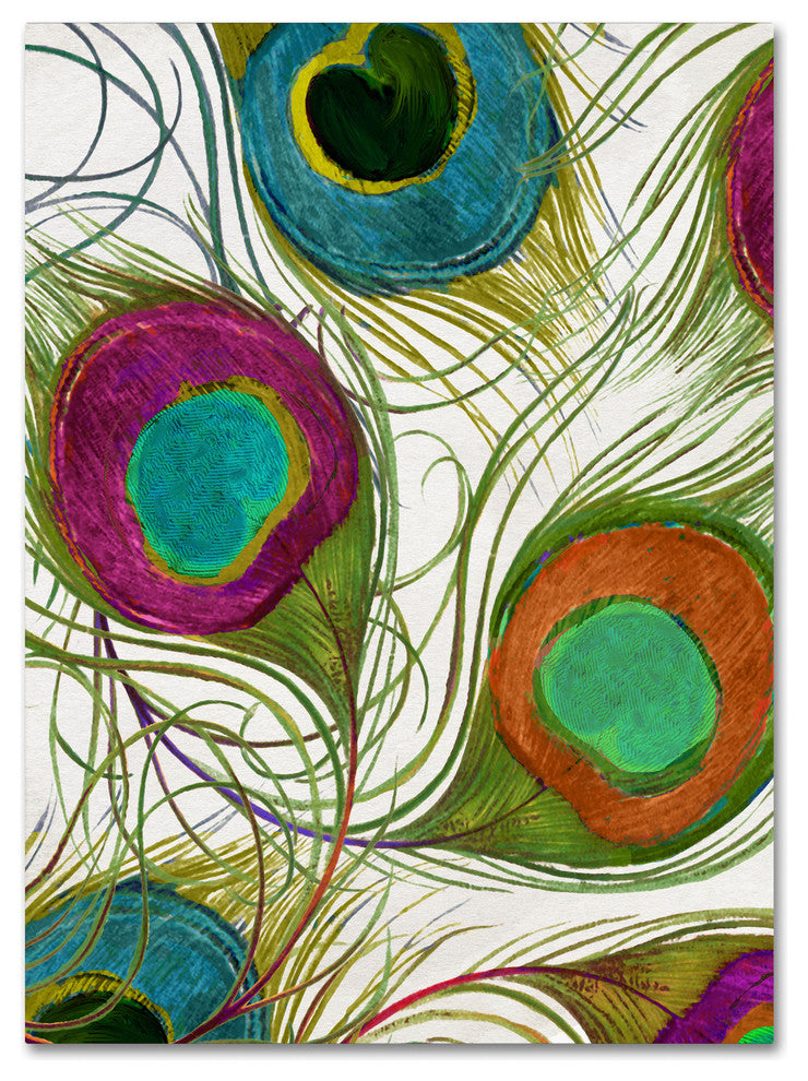 Color Bakery 'Peacock Feathers II' Canvas Art, 35"x47"