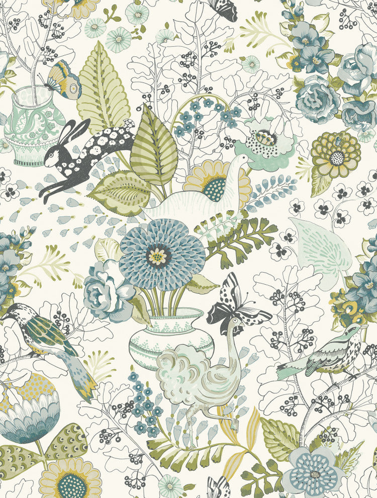 Whimsy Green Fauna Wallpaper Bolt