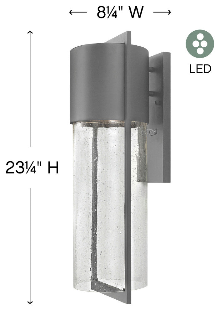Hinkley Shelter Large Wall Mount Lantern, Hematite