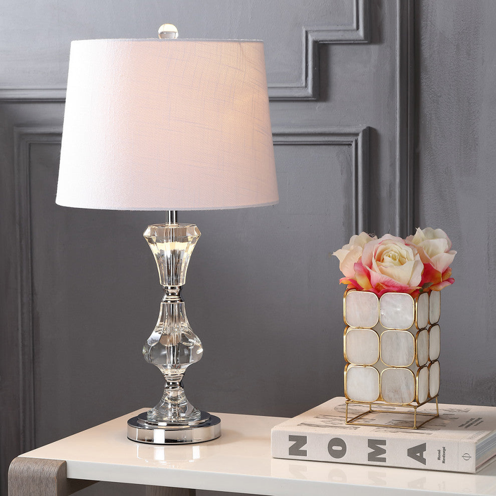 Riley 25" Crystal Table Lamp, Clear