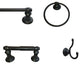 Arista Highlander Collection 4-Piece Bathroom Hardware Set, Matte Black