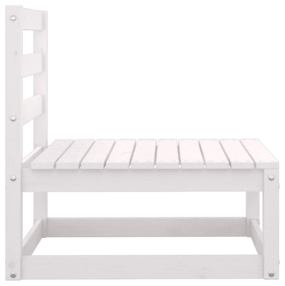 vidaXL 3 Piece Patio Lounge Set With Cushions White Solid Pinewood