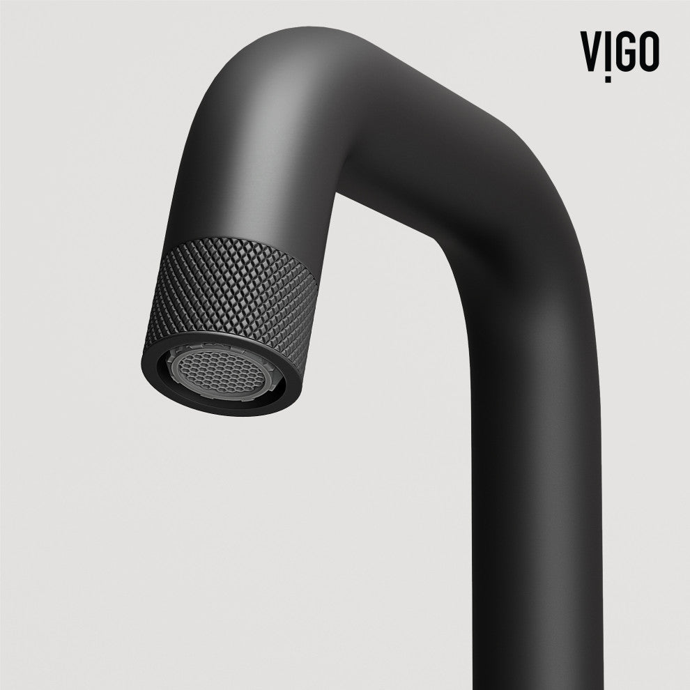 VIGO Cass 8" H 2-Handle Widespread Bathroom Faucet, Matte Black