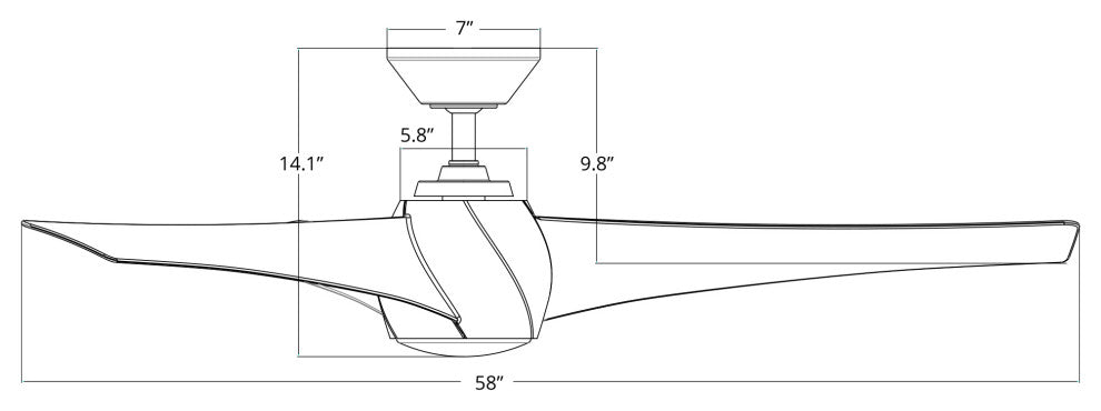 Twirl 58" Indoor/Outdoor Smart Ceiling Fan, Graphite Weathered, 3500K Light Kit