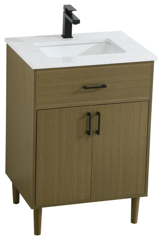 Home Living 24" Single Bathroom Vanity, Chestnut Brown