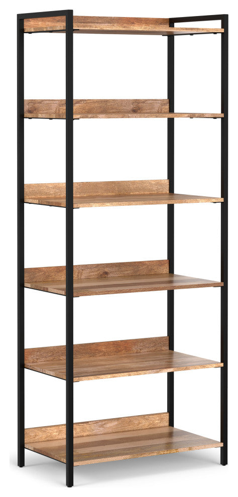 Kelsey Solid Mango Wood Large Bookshelf, Natural