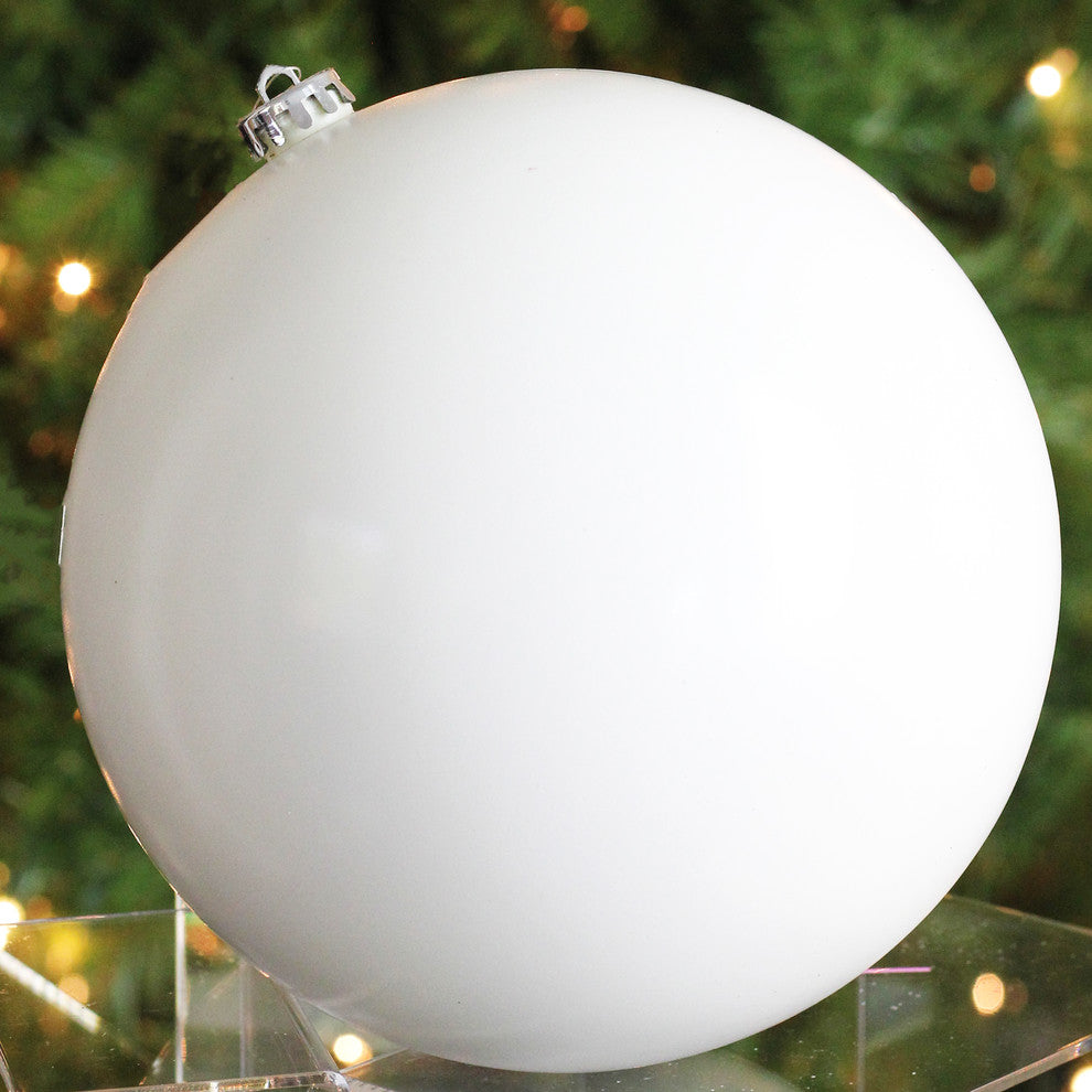Winter White Commercial Shatterproof Shiny Christmas Ball Ornament, 10"